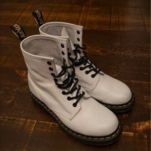 Doc Marten smooth leather white boots